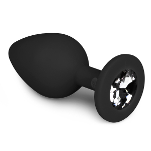 plug bijou diamond noir 7 x 33cm