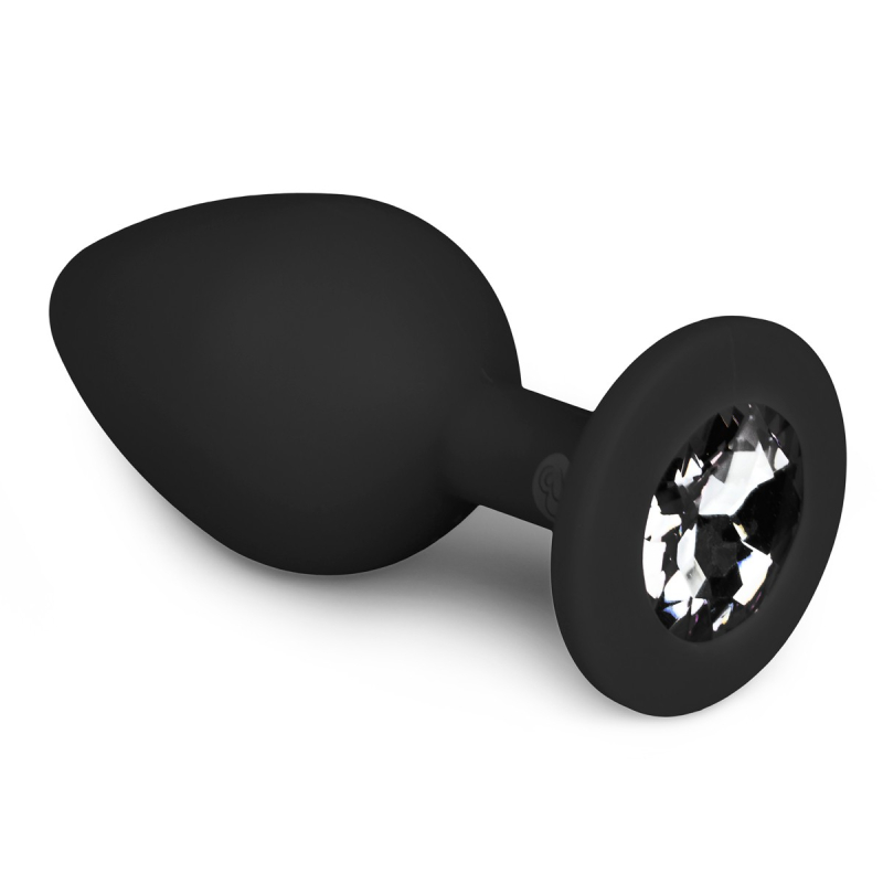 plug bijou diamond noir 7 x 33cm