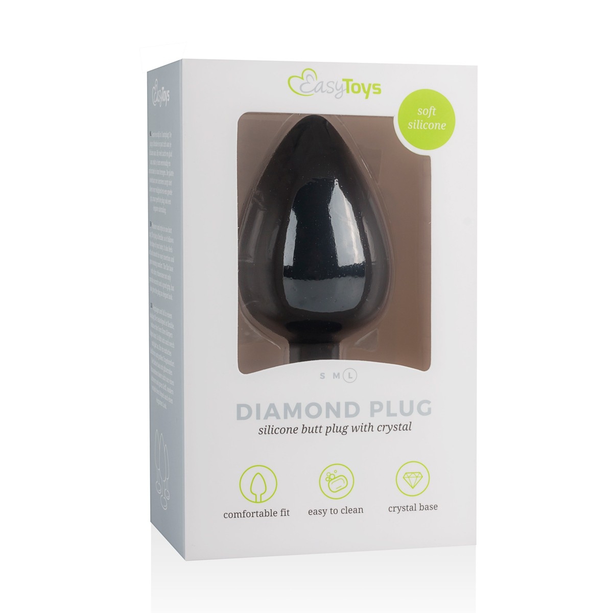 plug bijou diamond noir 8 x 4cm 1