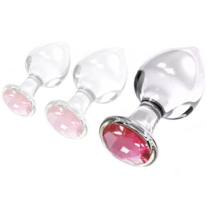 plug bijou en verre diamond glassy l 85 x 4cm