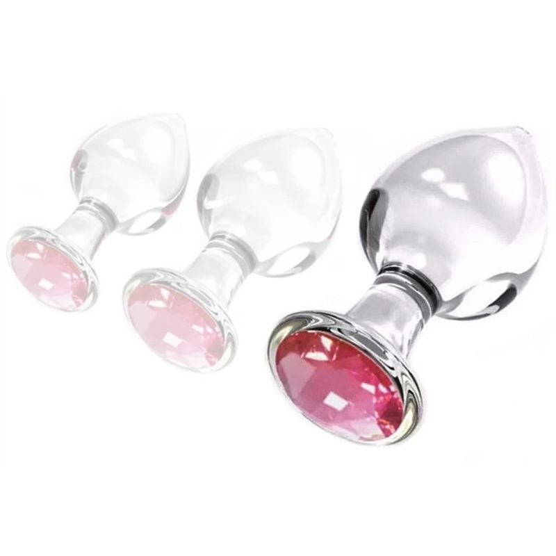 plug bijou en verre diamond glassy l 85 x 4cm