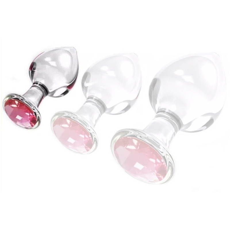 plug bijou en verre diamond glassy s 65 x 27cm