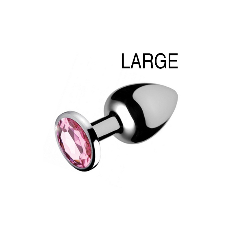 plug bijou gem rose 8 x 4 cm