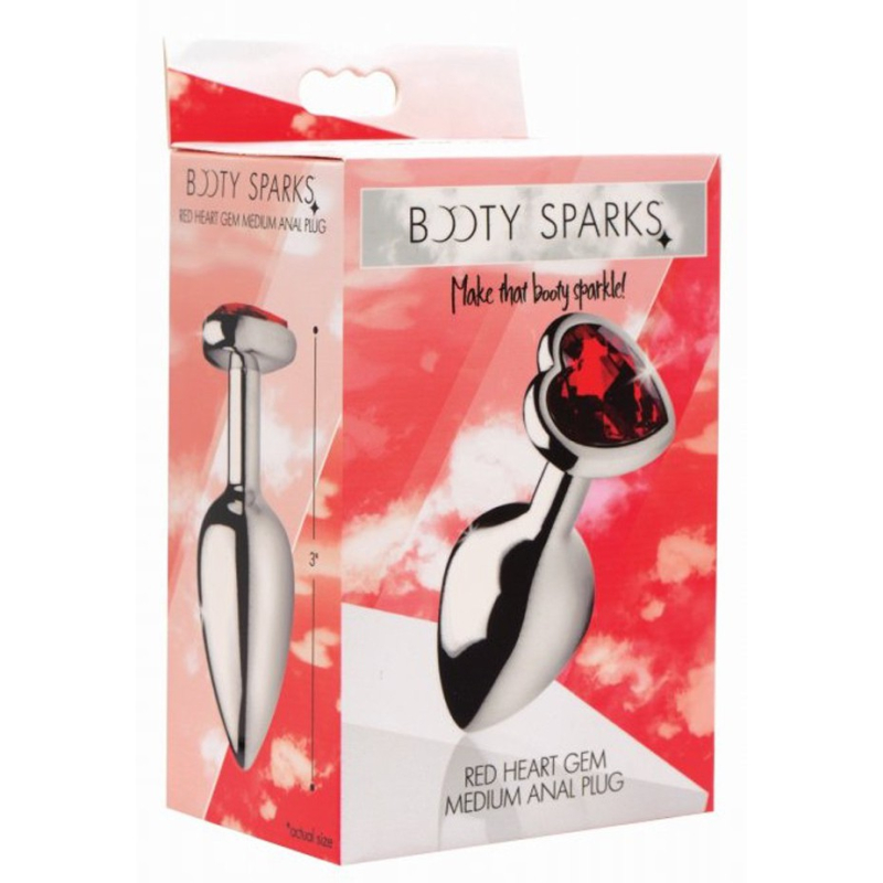 plug bijou heart gem rouge 7 x 34 cm 1