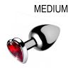 plug bijou heart gem rouge 7 x 34 cm