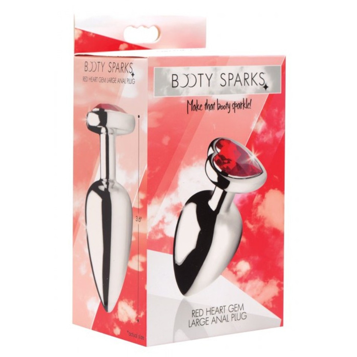 plug bijou heart gem rouge 8 x 4 cm 1