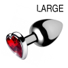 plug bijou heart gem rouge 8 x 4 cm