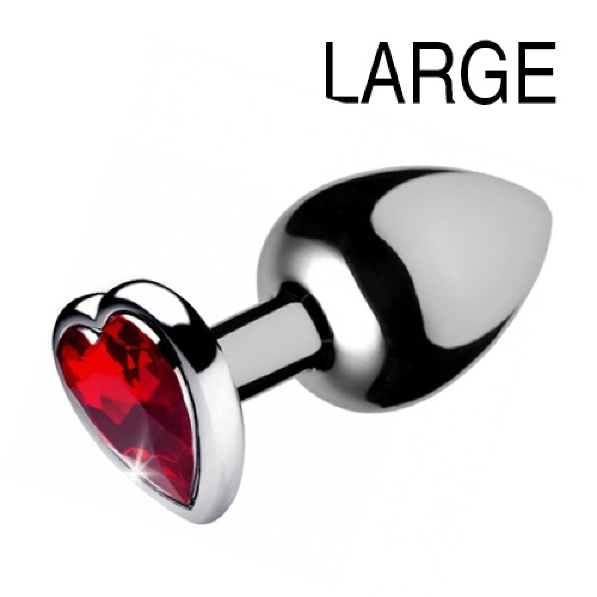plug bijou heart gem rouge 8 x 4 cm