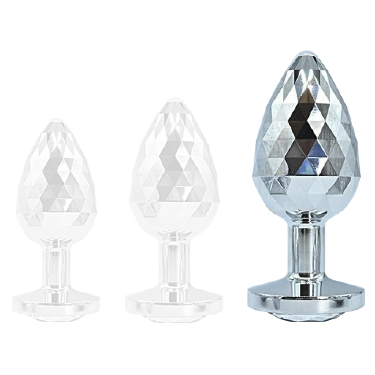 plug bijou ikonik diamond l 8 x 4 cm argent