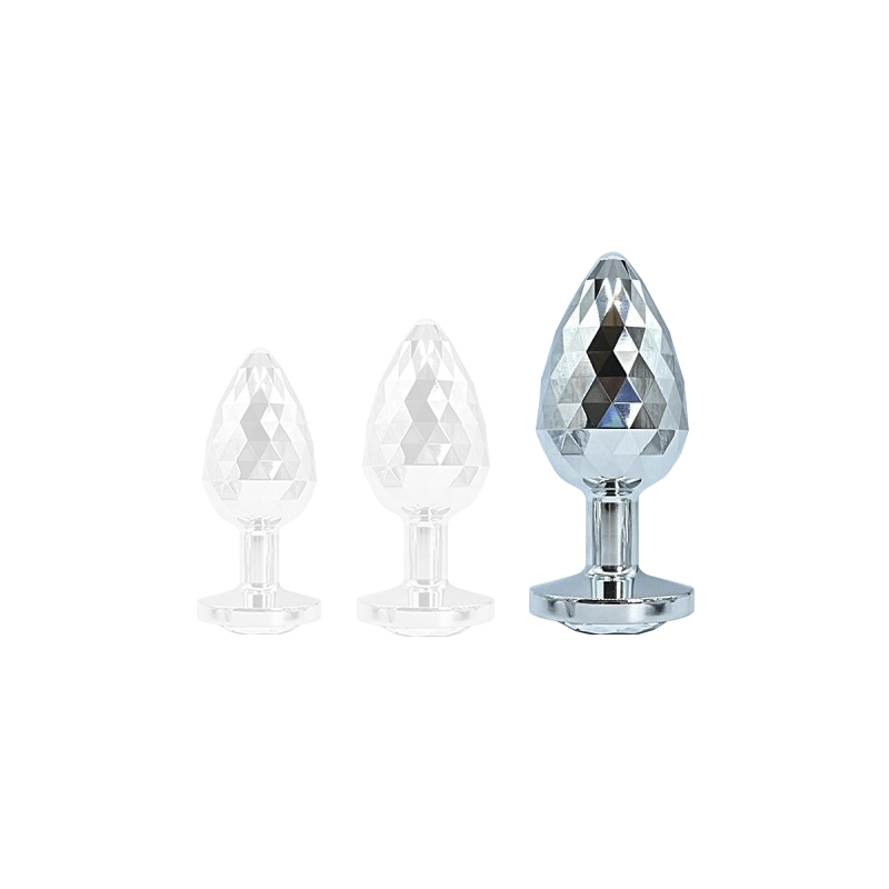 plug bijou ikonik diamond l 8 x 4 cm argent