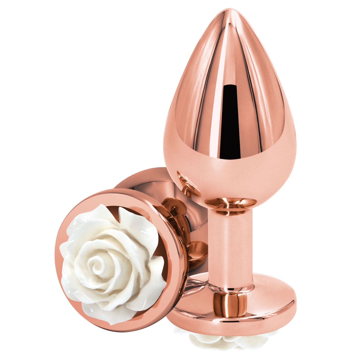 plug bijou rear m 7 x 34cm rose blanc