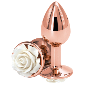 plug bijou rear s 6 x 27cm rose blanc