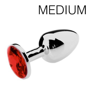 plug bijou spolly medium rouge 7 x 34cm