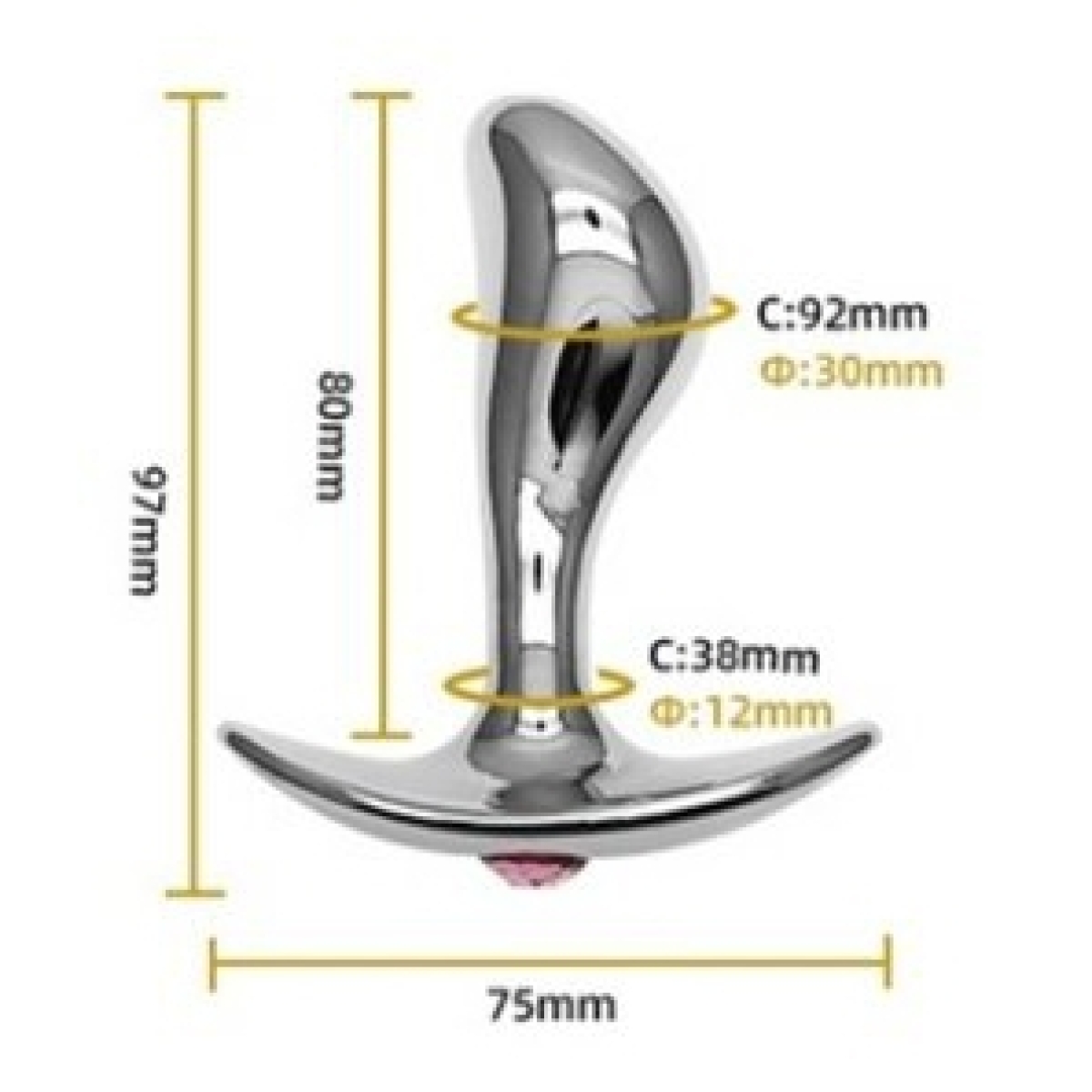 plug bijou stim point g m 9 x 3 cm 4