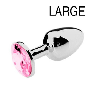 plug bijou strass rose large 8 x 4cm
