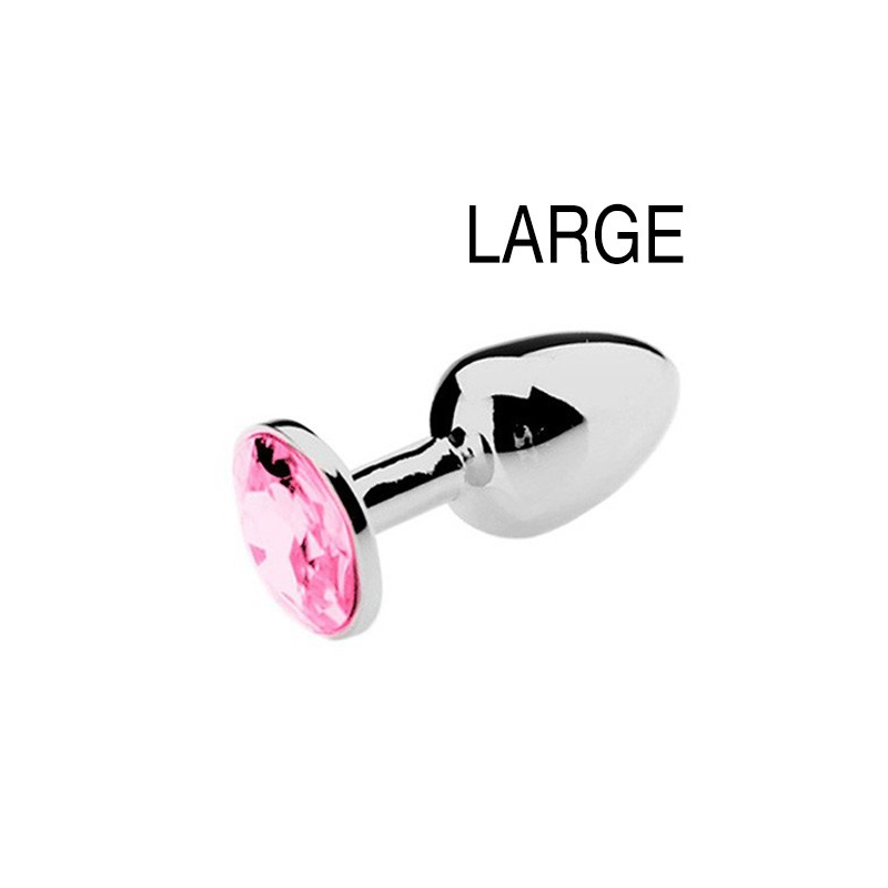 plug bijou strass rose large 8 x 4cm