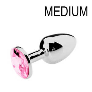 plug bijou strass rose medium 7 x 34cm