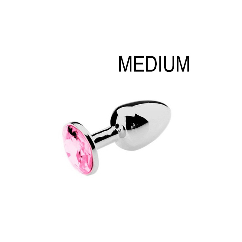 plug bijou strass rose medium 7 x 34cm