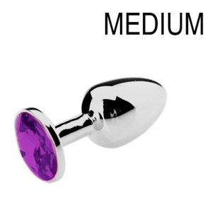 plug bijou strass violet medium 7 x 34cm