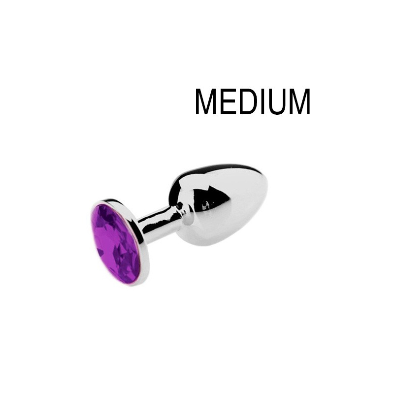 plug bijou strass violet medium 7 x 34cm
