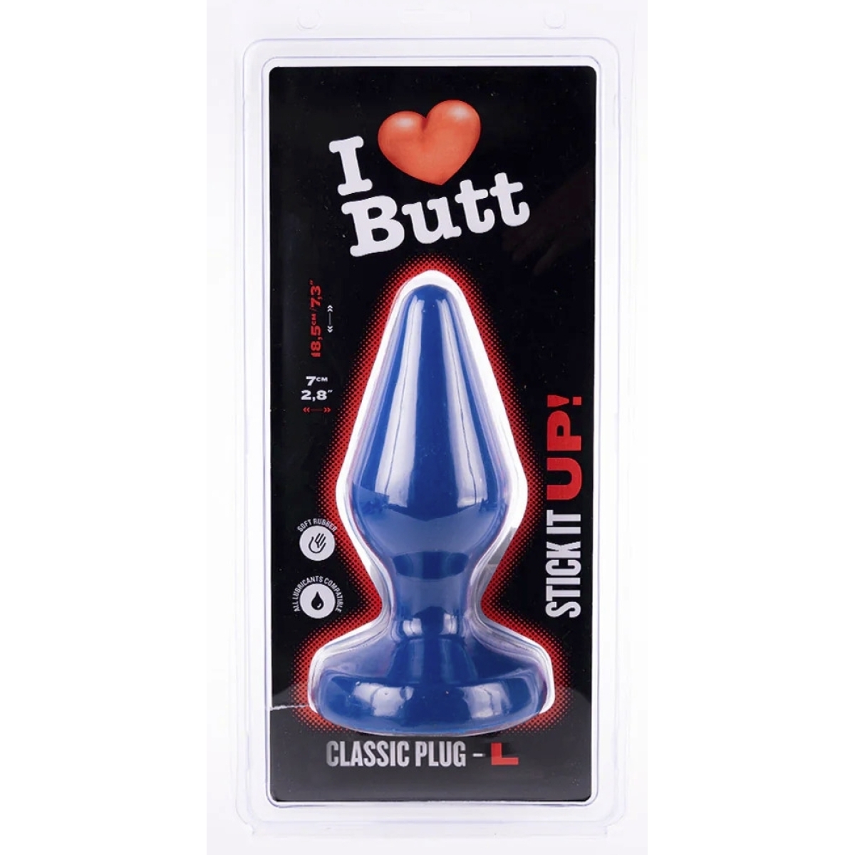 plug classic l i love butt 15 x 68 cm bleu 1