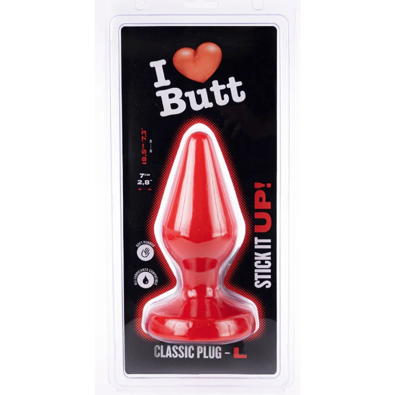 plug classic l i love butt 15 x 68 cm rouge 1