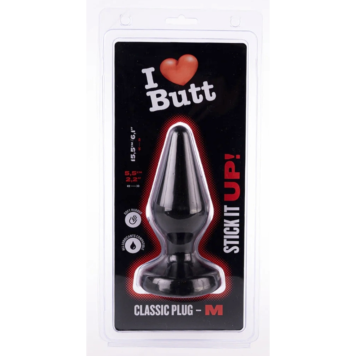 plug classic m i love butt 13 x 53 cm noir 1