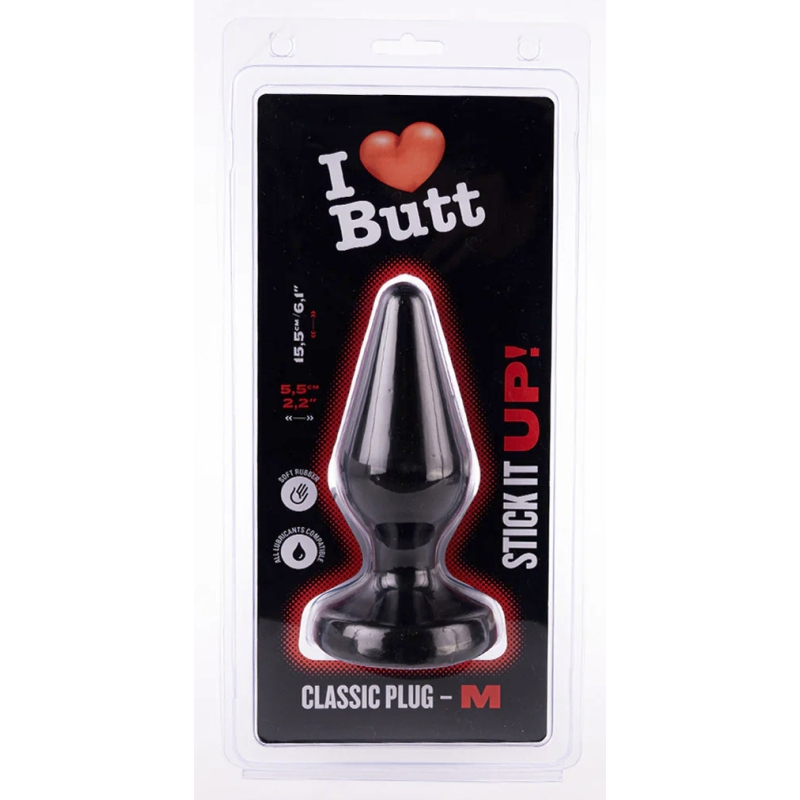 plug classic m i love butt 13 x 53 cm noir 1