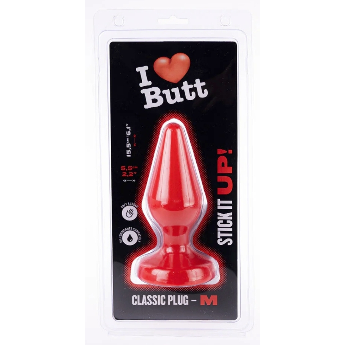 plug classic m i love butt 13 x 53 cm rouge 1