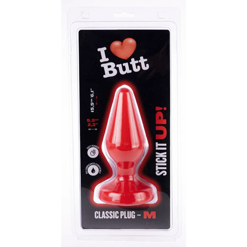 plug classic m i love butt 13 x 53 cm rouge 1