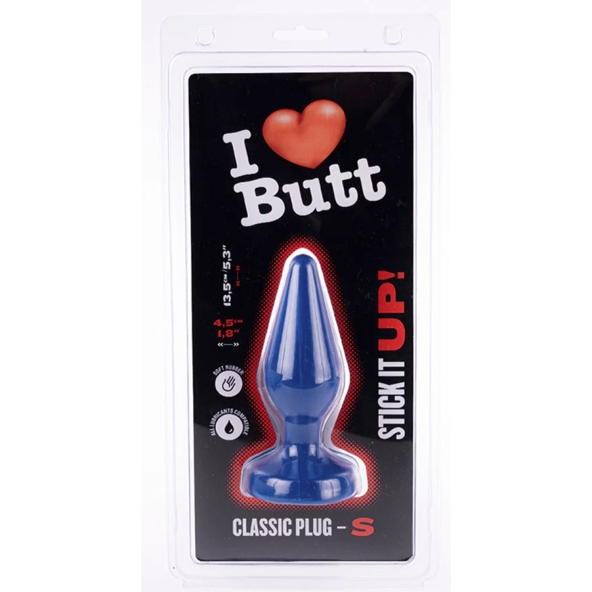 plug classic s i love butt 11 x 43 cm bleu 1