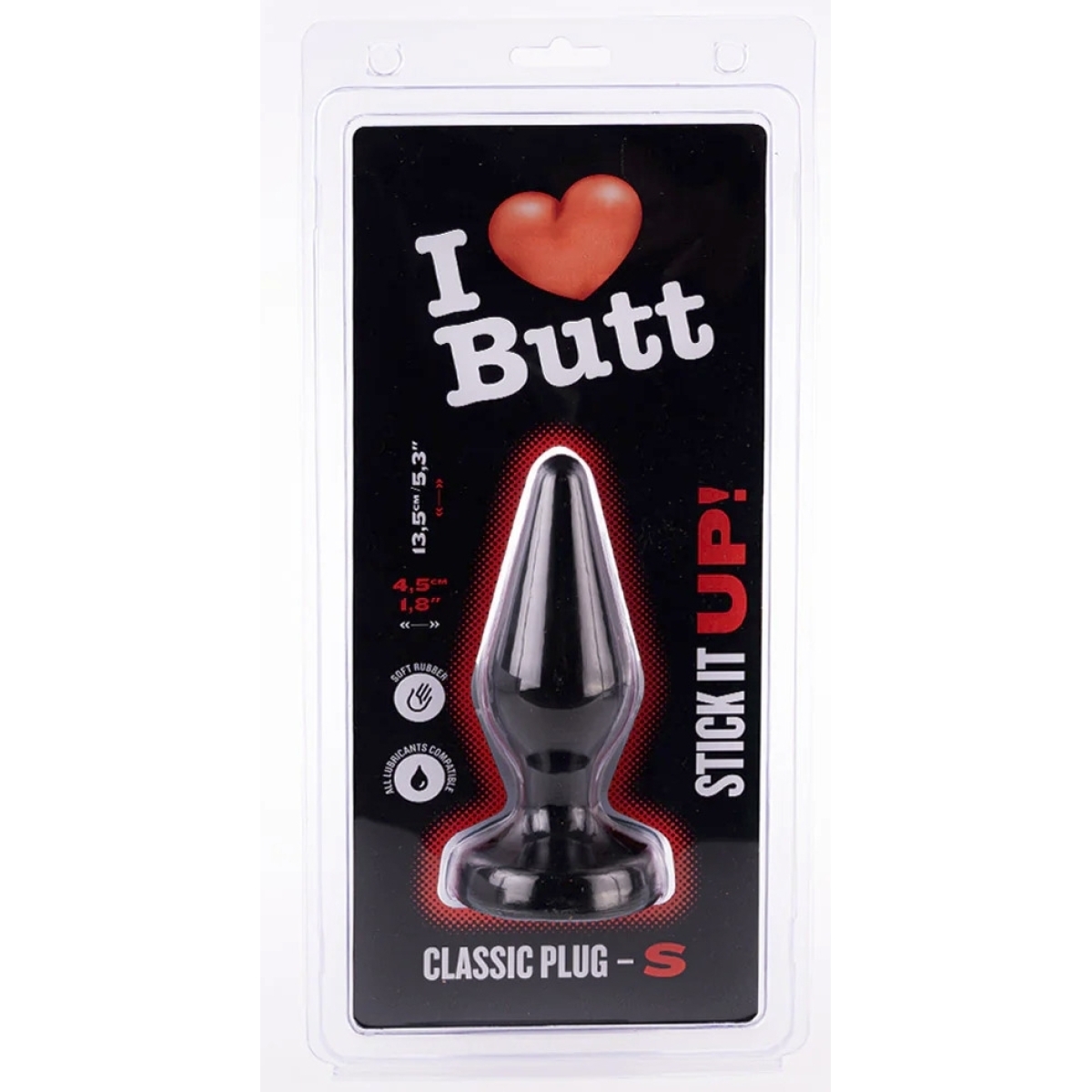 plug classic s i love butt 11 x 43 cm noir 1