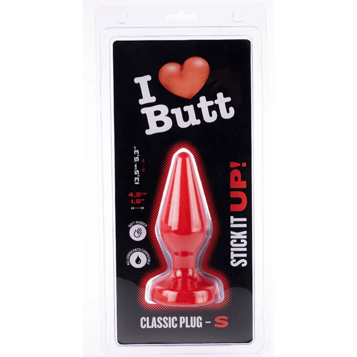plug classic s i love butt 11 x 43 cm rouge 1