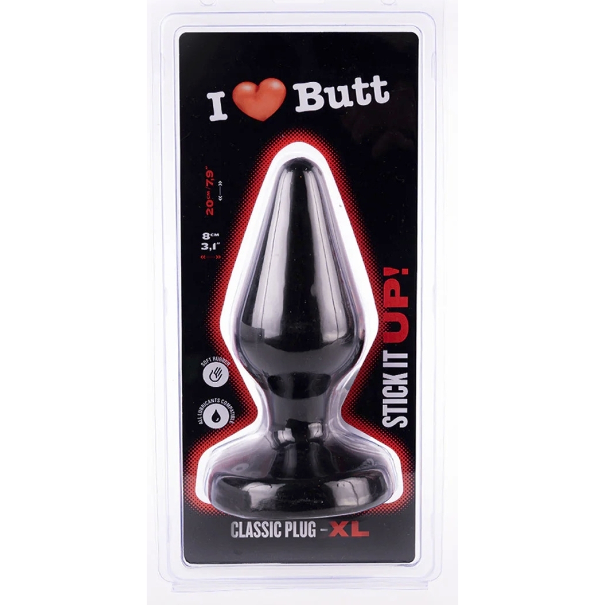 plug classic xl i love butt 17 x 75 cm noir 1