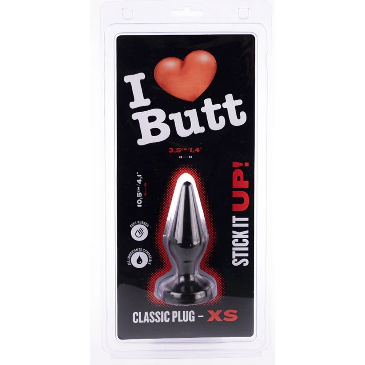 plug classic xs i love butt 9 x 3 cm noir 1