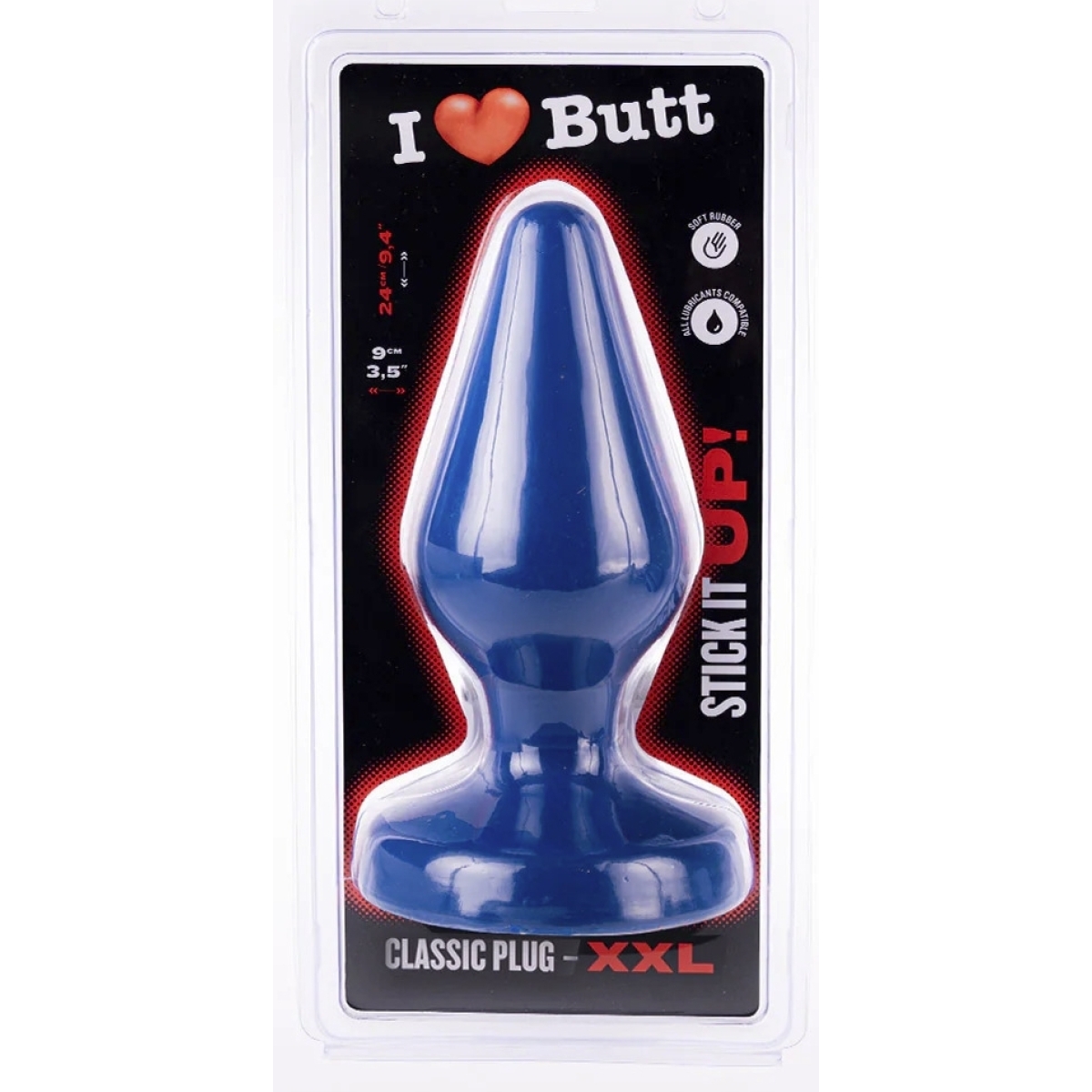plug classic xxl i love butt 20 x 9 cm bleu 1