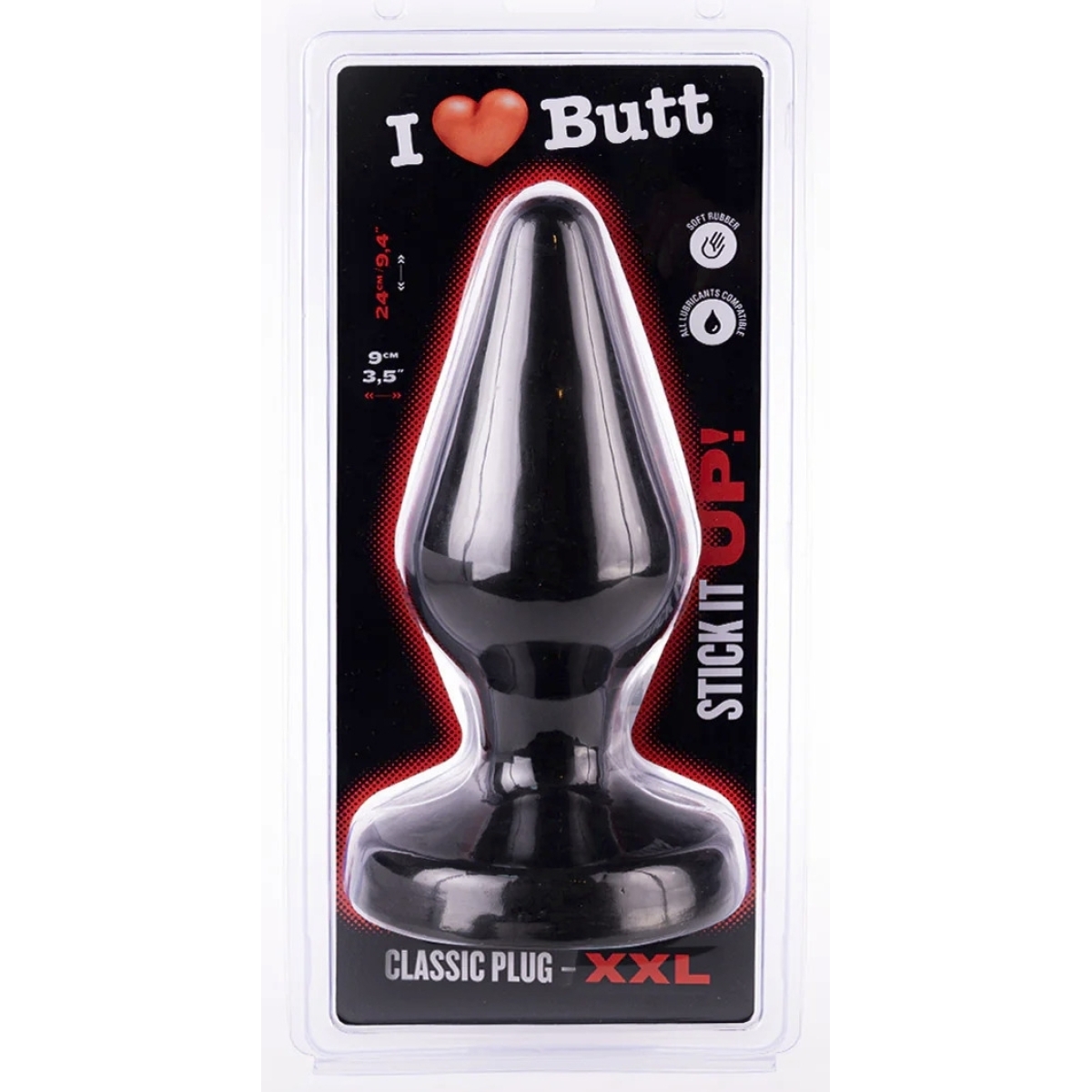 plug classic xxl i love butt 20 x 9 cm noir 1