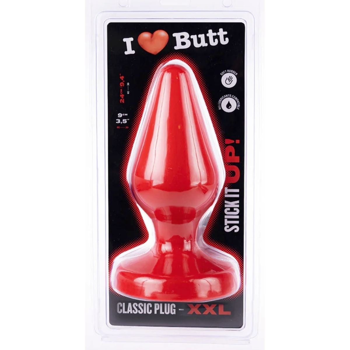 plug classic xxl i love butt 20 x 9 cm rouge 1