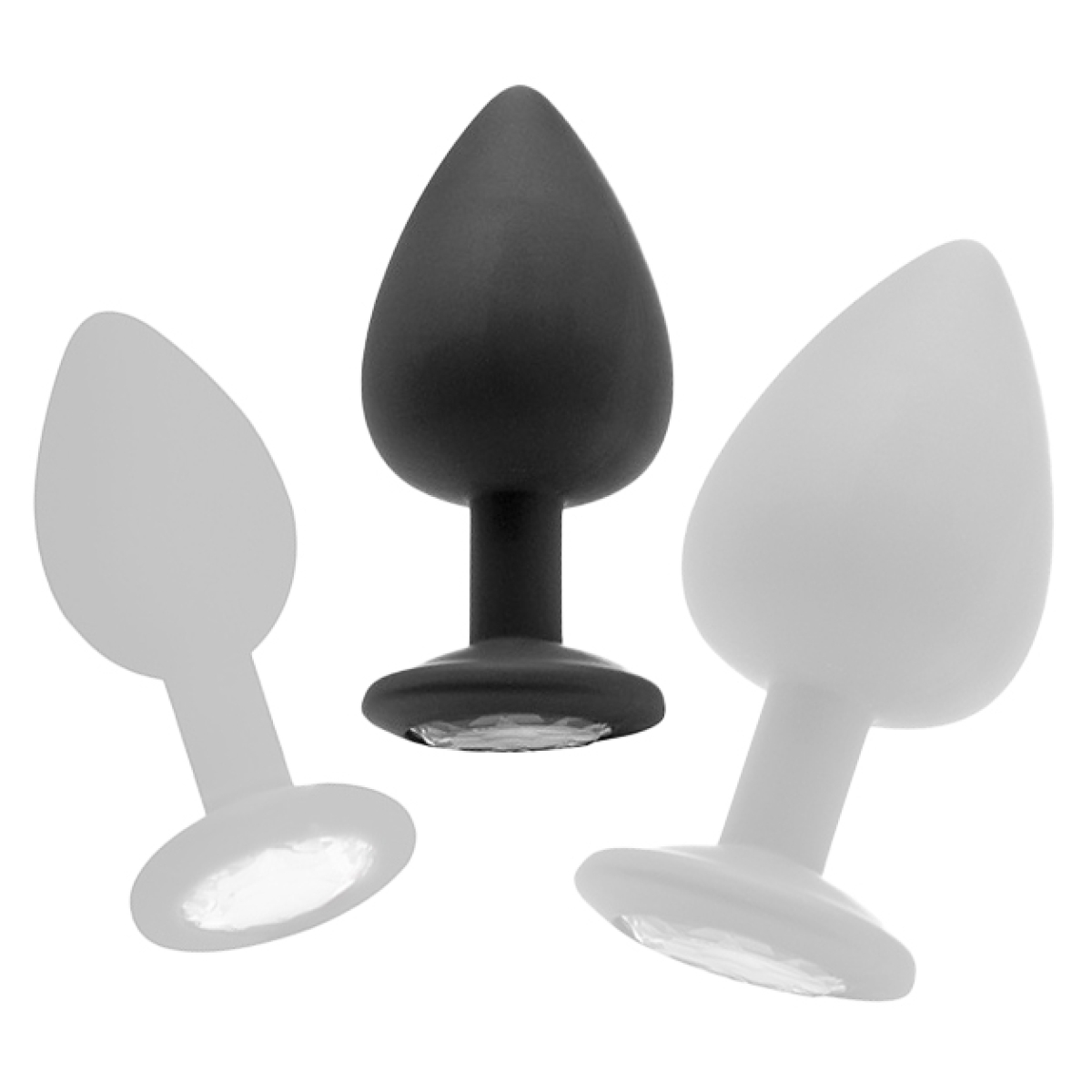 plug diamond large 7 x 35 cm noir