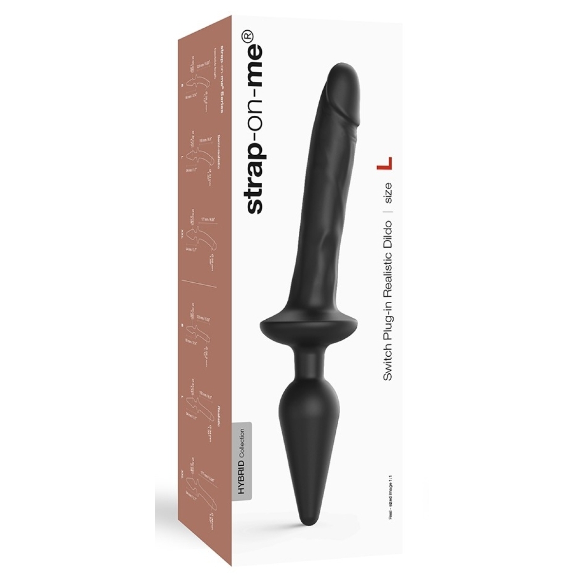 plug dildo switch realistic strap on me l 16 x 34cm noir 1