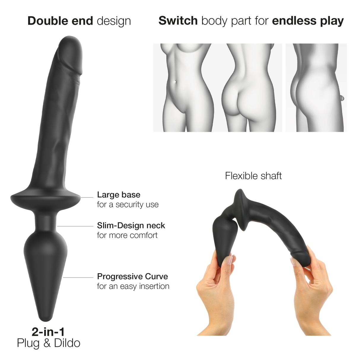 plug dildo switch realistic strap on me l 16 x 34cm noir 2