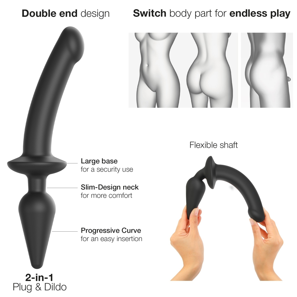plug dildo switch strap on me l 16 x 34cm noir 2