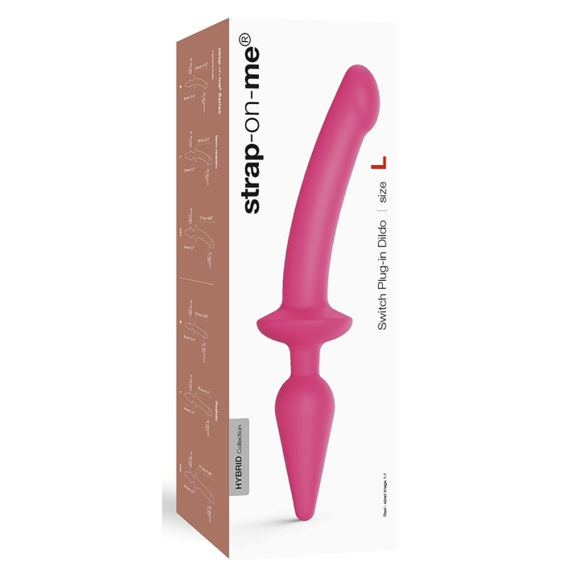 plug dildo switch strap on me s 13 x 28cm rose 1