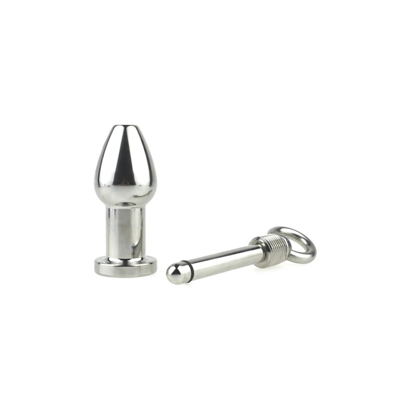 plug en metal arsenal avec anneau 8 x 37cm gris 1