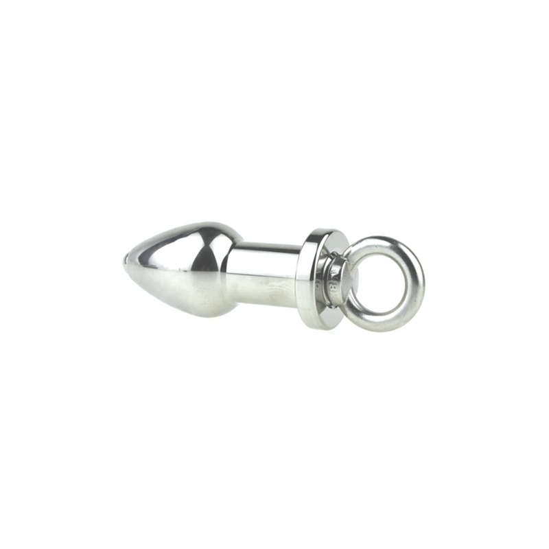 plug en metal arsenal avec anneau 8 x 37cm gris 2