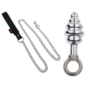 plug en metal butt pal avec laisse 6 x 28cm