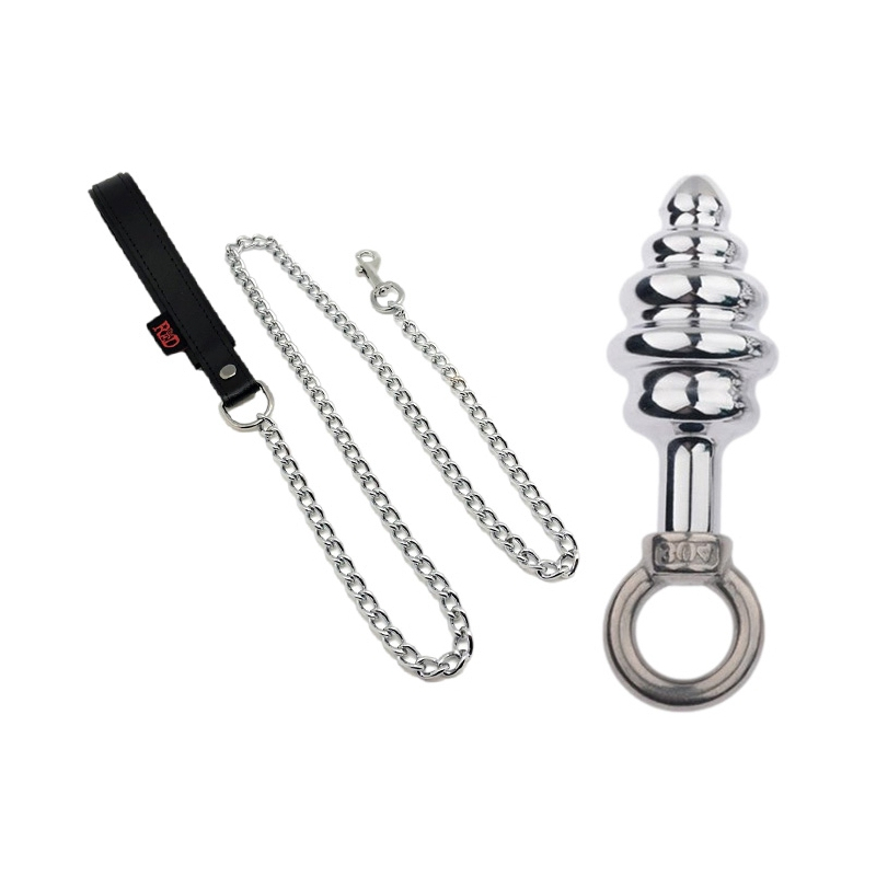 plug en metal butt pal avec laisse 6 x 28cm