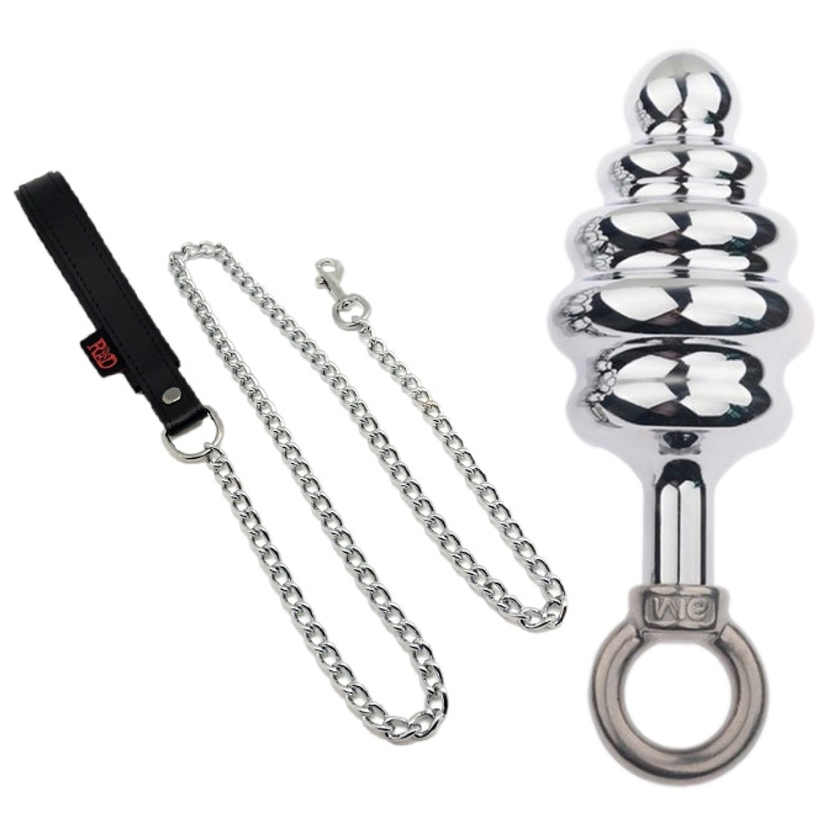 plug en metal butt pal avec laisse 8 x 4cm