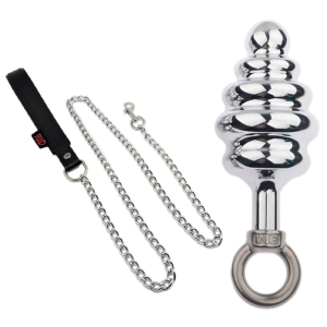plug en metal butt pal avec laisse 8 x 4cm