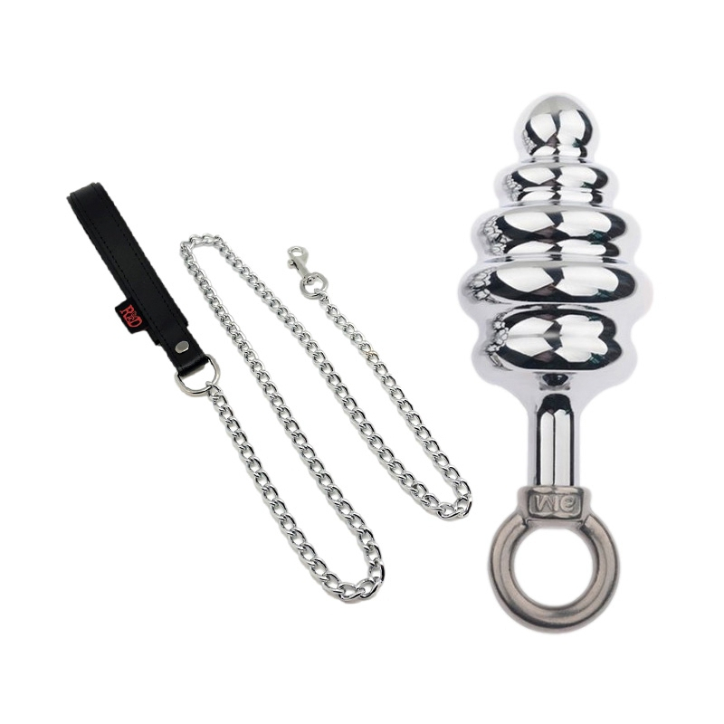 plug en metal butt pal avec laisse 8 x 4cm